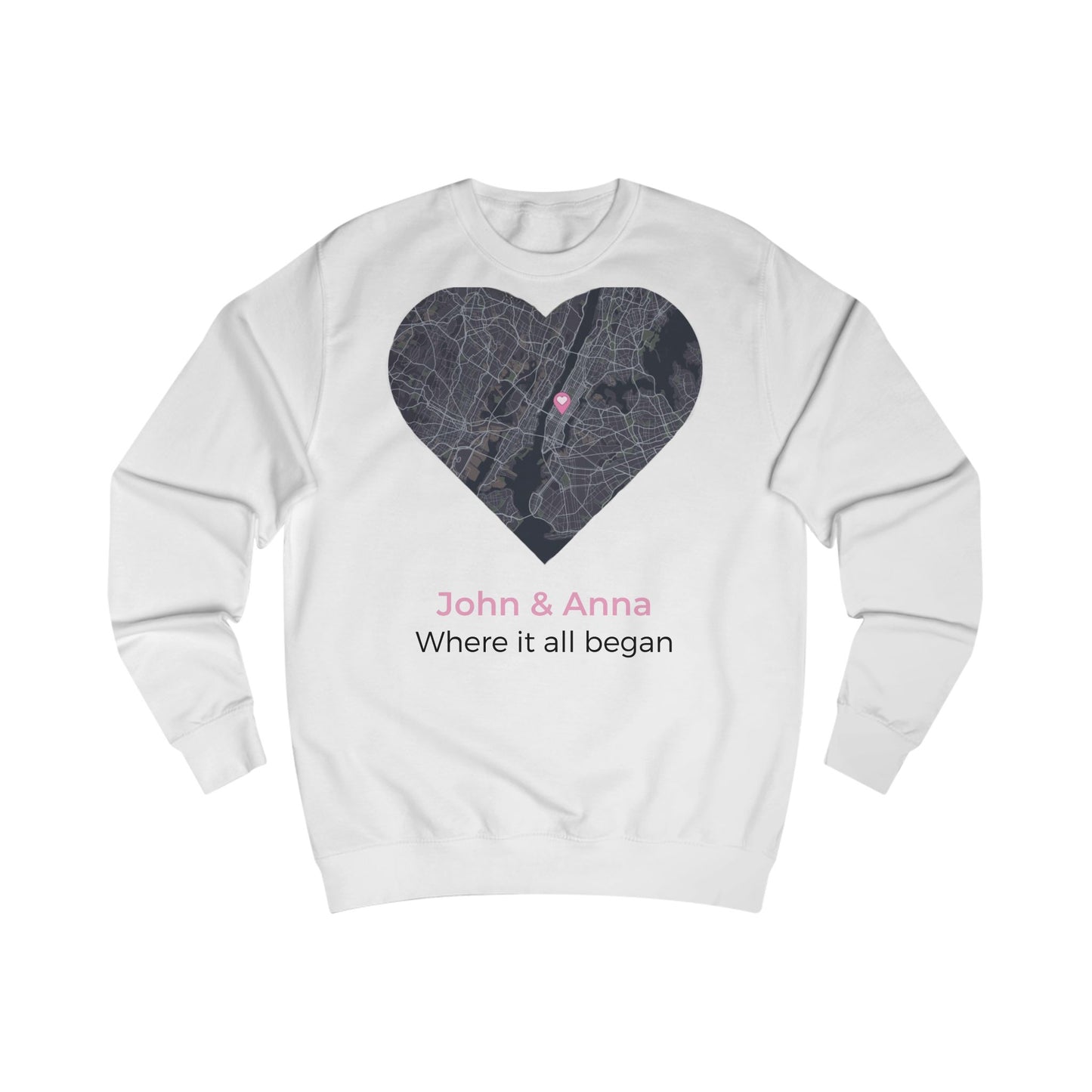 Spersonalizowana bluza z mapą miłości 