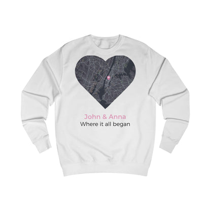 Spersonalizowana bluza z mapą miłości 