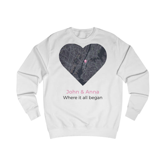 Spersonalizowana bluza z mapą miłości 