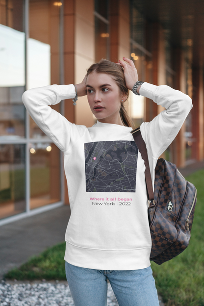 Bluza z nadrukiem Love Story Location – „Where it all began”