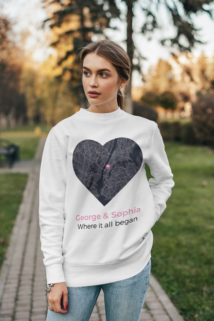 Spersonalizowana bluza z mapą miłości 