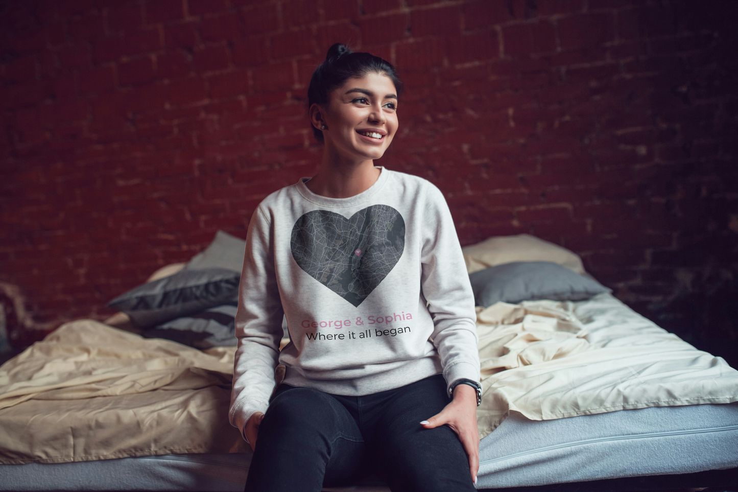 Spersonalizowana bluza z mapą miłości 